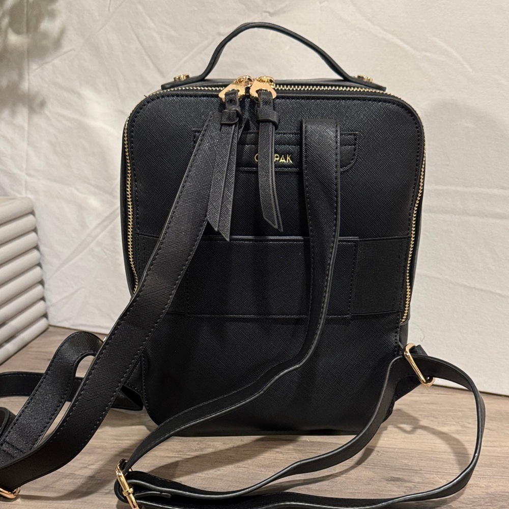 Calpak Black and Gold Kaya Mini Backpack Bag - Picture 3 of 11